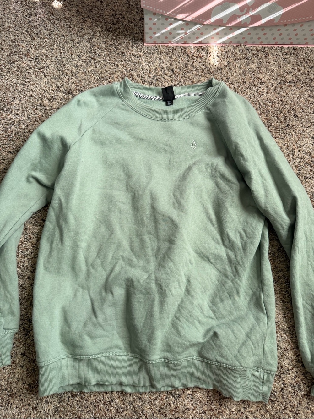 Volcom Men's Light Sage Green Crewneck Sweater